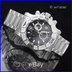 Swiss Made Invicta Reserve Chrono Black Dial Stainless Steel 48mm Mens Watch NEW